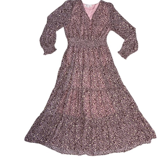 Joy Joy animal print midi dress. Retails for $232. Size large. Gorgeous. - Picture 2 of 7